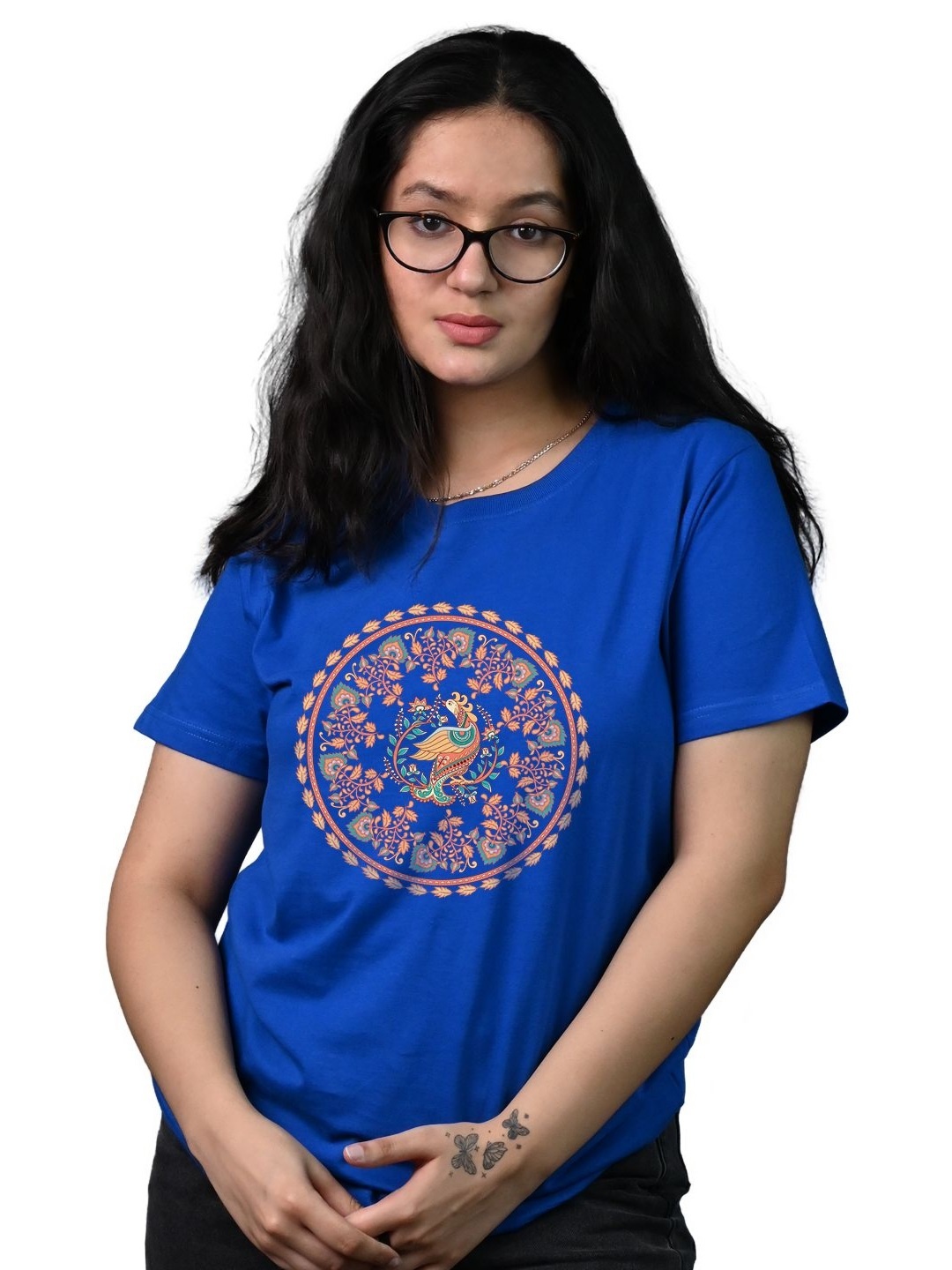 

Tedhi Medhi Family Women Graphic Printed Round Neck Cotton T-shirt, Blue