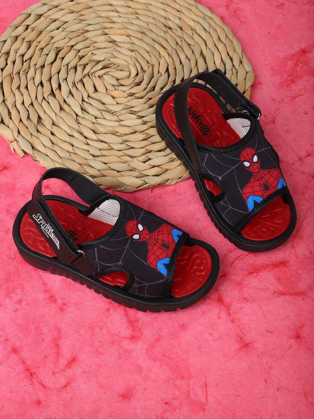 

Kids Ville Boys Spiderman Printed Sandals, Black