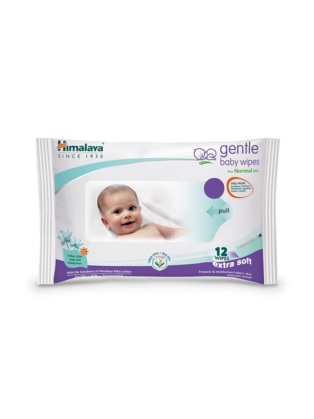 

Himalaya Gentle Baby Wipes for Normal Skin - 12 Pulls, White
