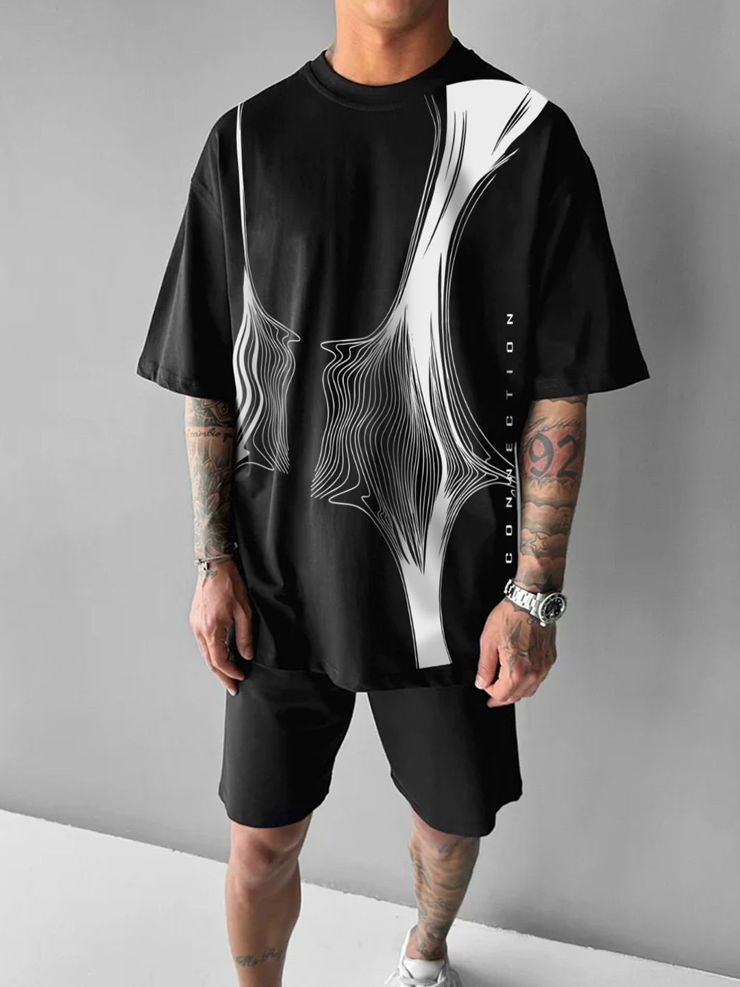 

The Roadster Lifestyle Co Printed Round Neck T-Shirt, Black