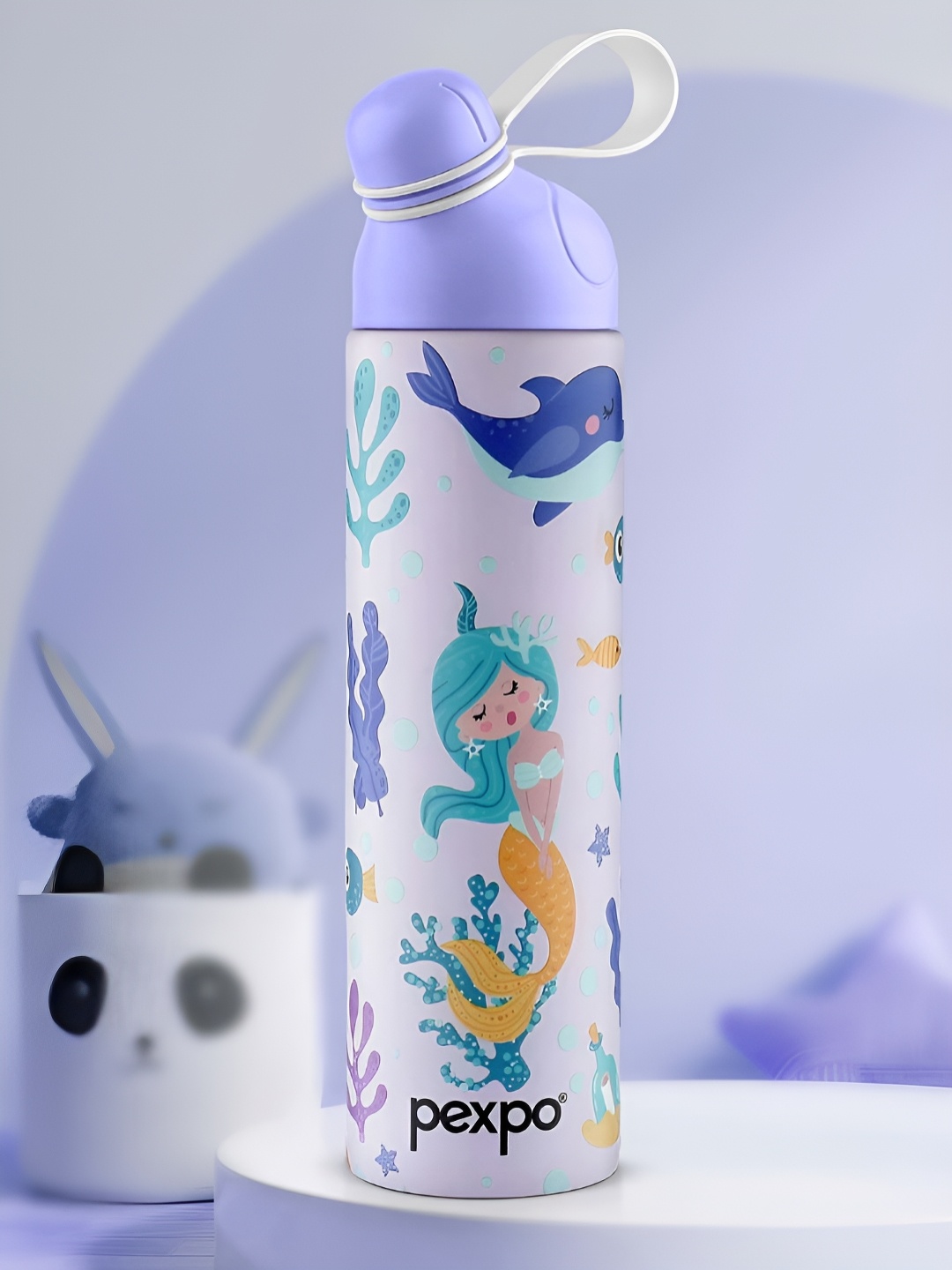 

Pexpo Purple Printed Stainless Steel Double Wall Vacuum Water Bottle 500 ml