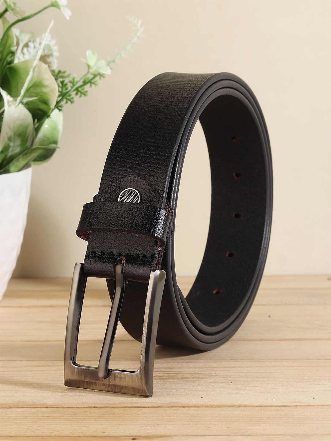 

Provogue Men Textured Leather Formal Belt, Black