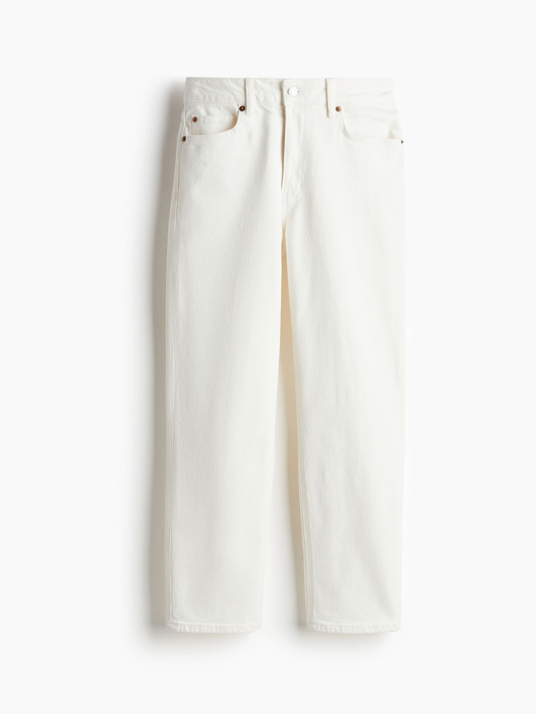 

H&M Slim Straight High Ankle Jeans, White