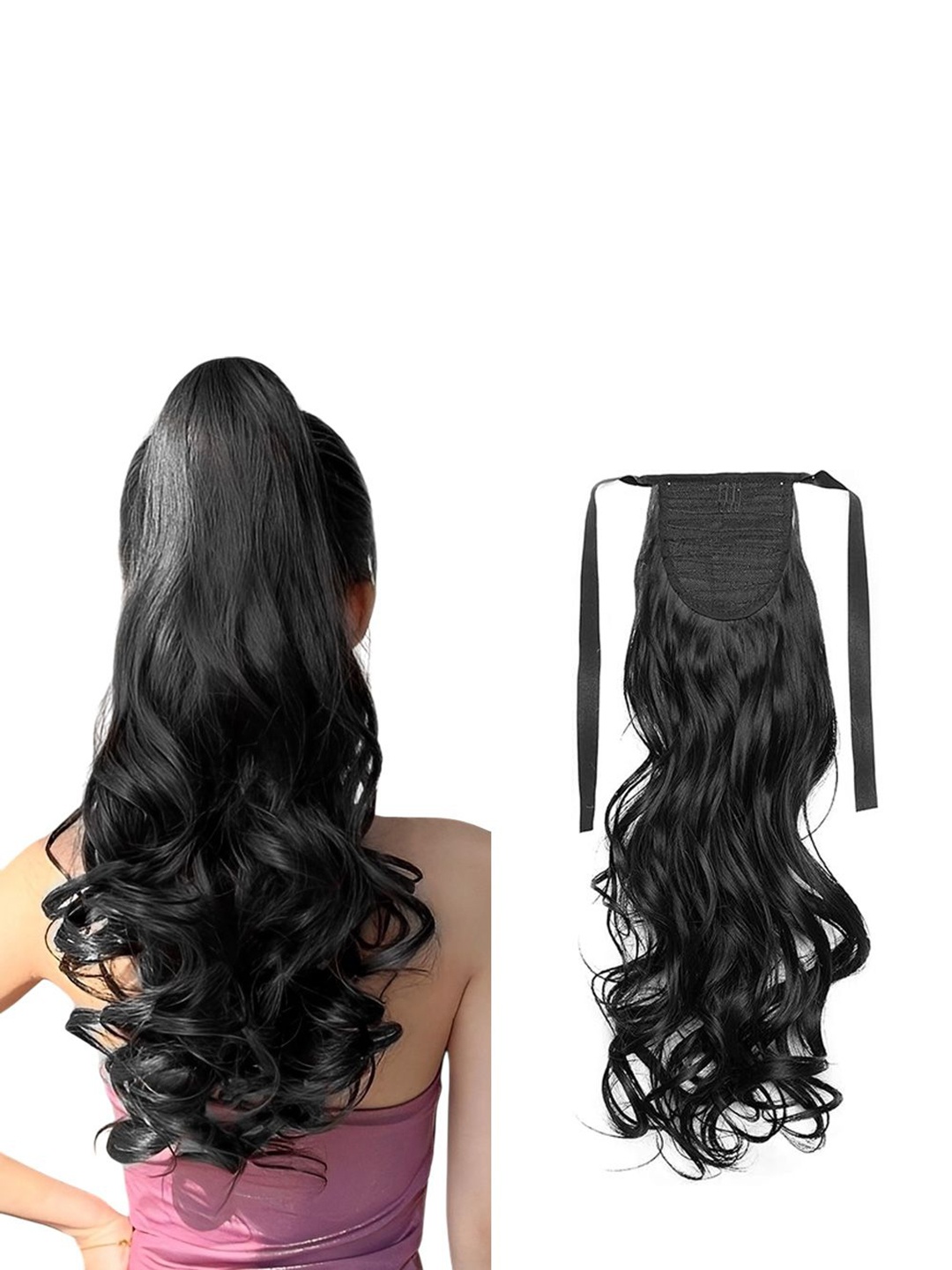 

D-Divine Clip In Wavy Ponytail Hair Extension- Black- 24 Inch
