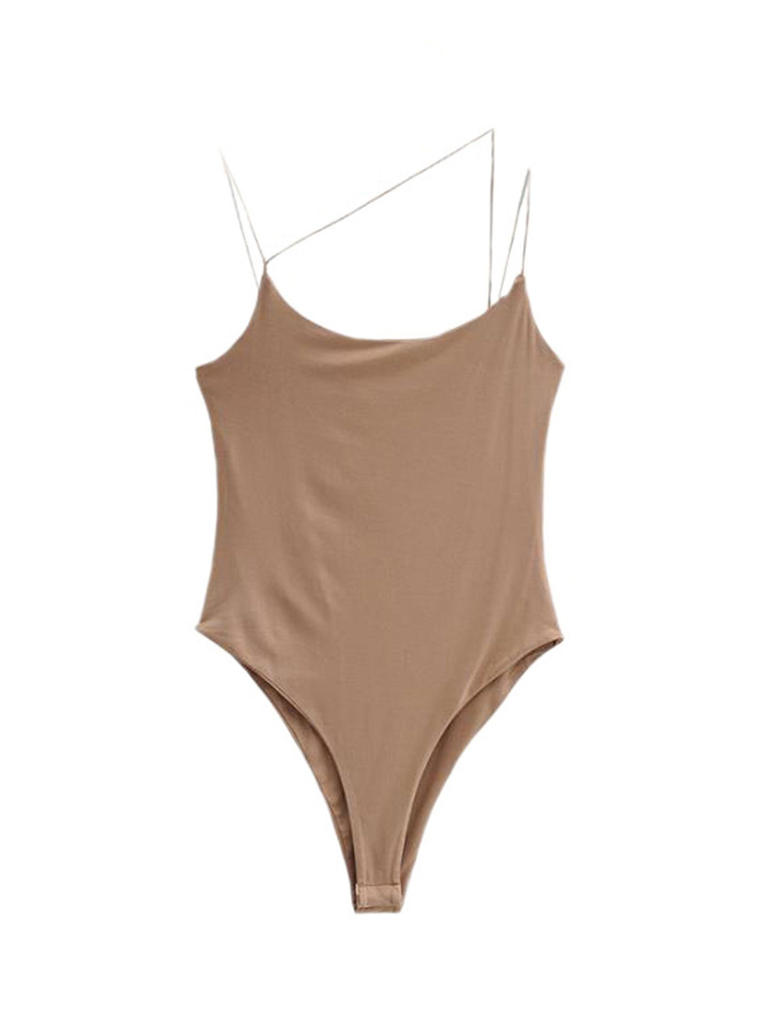 

LULU & SKY Women Shoulder Straps Bodysuit, Khaki