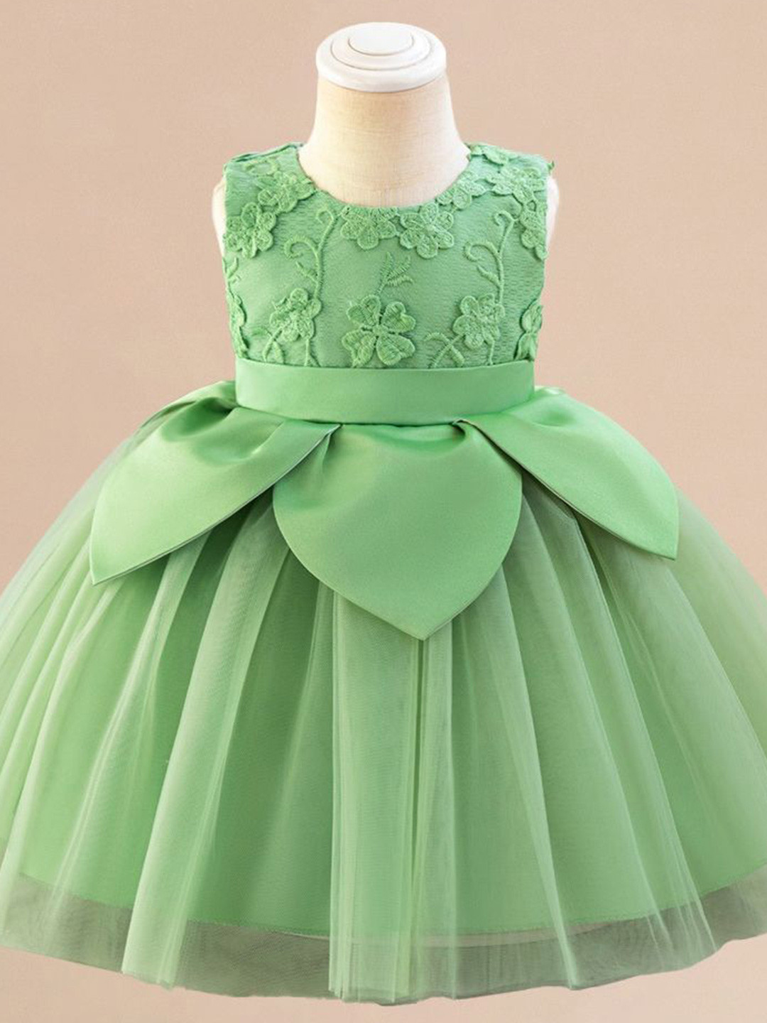 

LULU & SKY Girls Floral Embroidered Fit & Flare Dress, Green