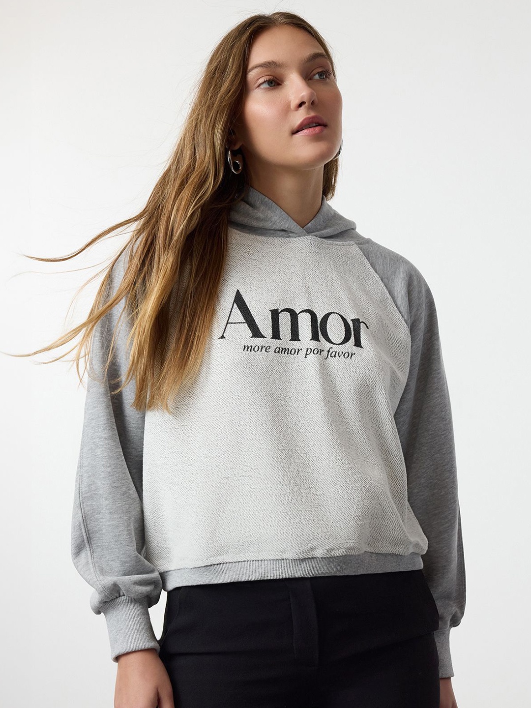 

Trendyol Women Printed Hooded Sweatshirt, Na