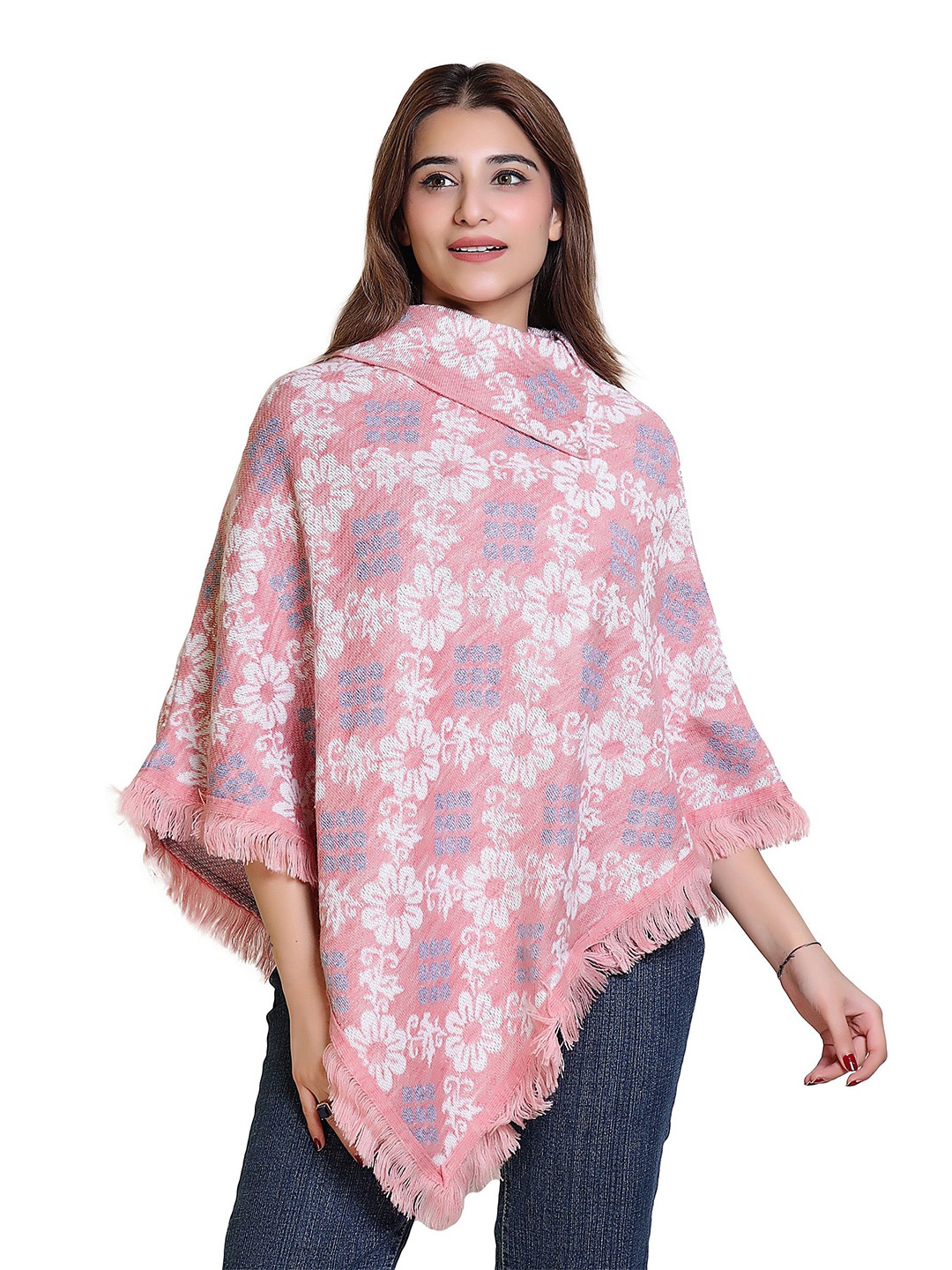 

DISCOVERYLINE Women Floral Printed Poncho, White