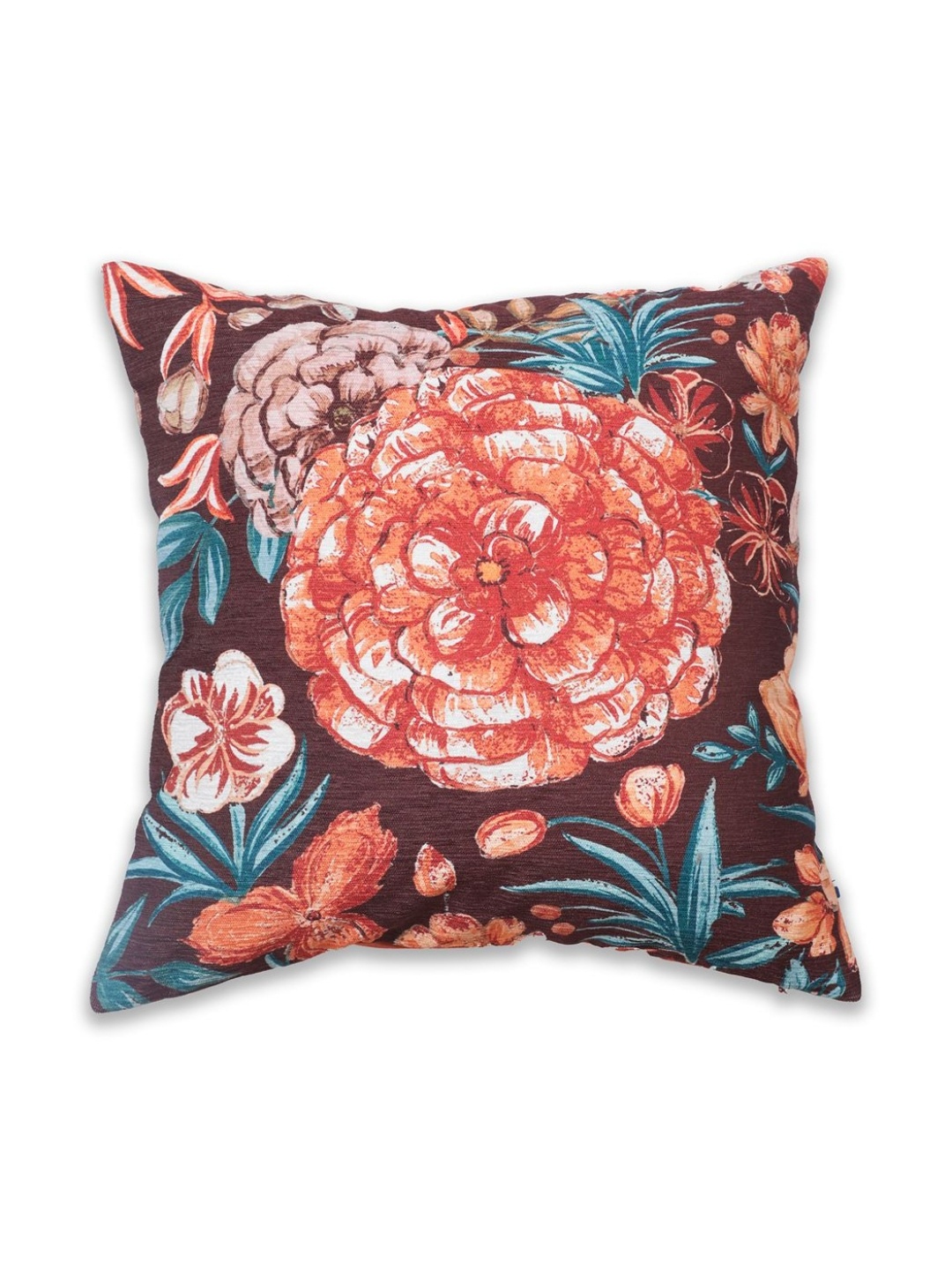 

ONSETHOMES Dastaan Rust And Brown Floral Printed Square Cushion Covers