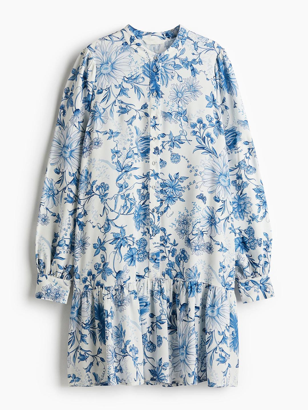 

H&M Patterned Viscose Dress, Blue