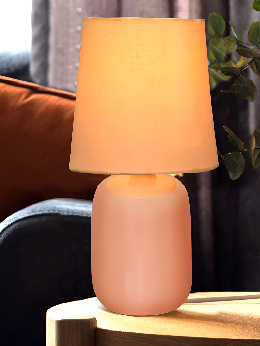 

Homesake Pink Ceramic Frustum Shaped Table Lamp