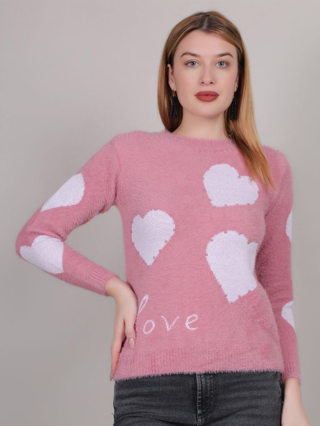 

Thansmay Kleider Women Woollen Cardigan, Pink