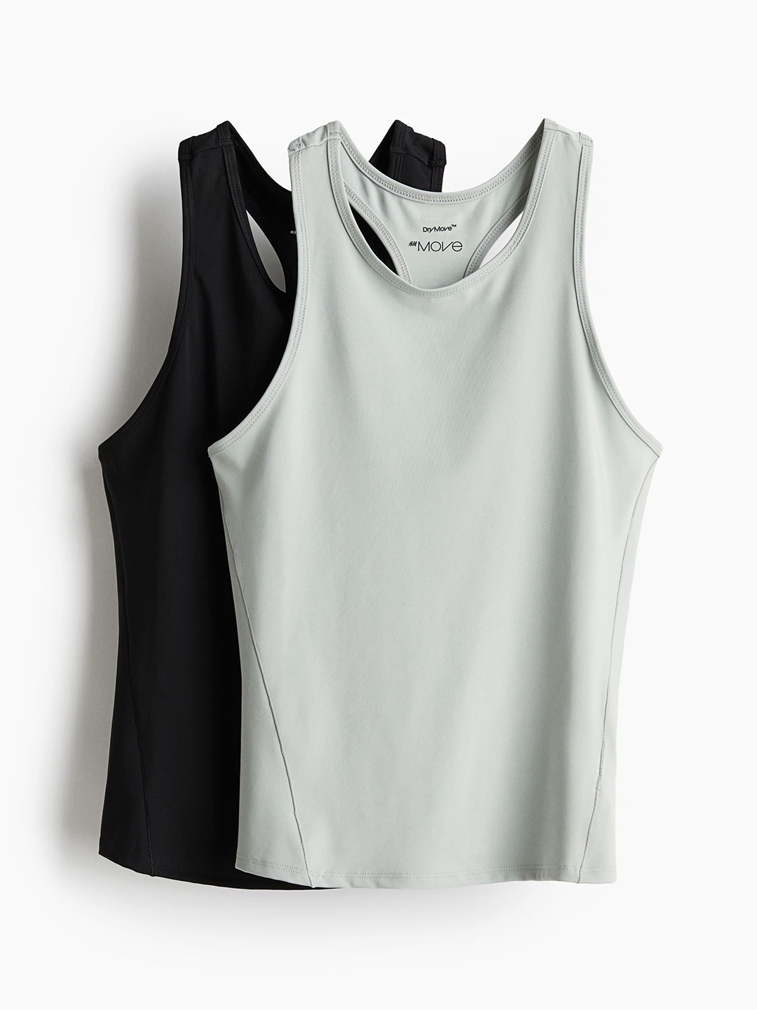

H&M 2-Pack Sports Vest Tops In DryMove, Black