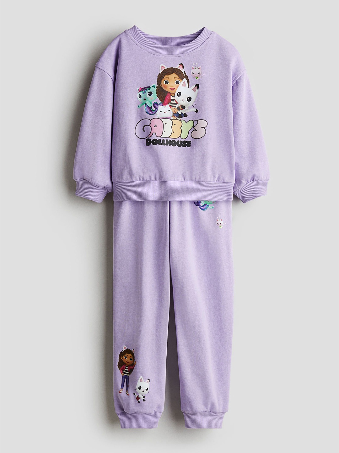 

H&M Girls 2-Piece Printed Sweatshirt Set, Purple