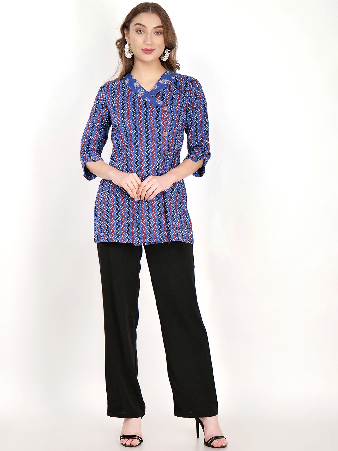 

Jivitha Printed Tunic, Blue