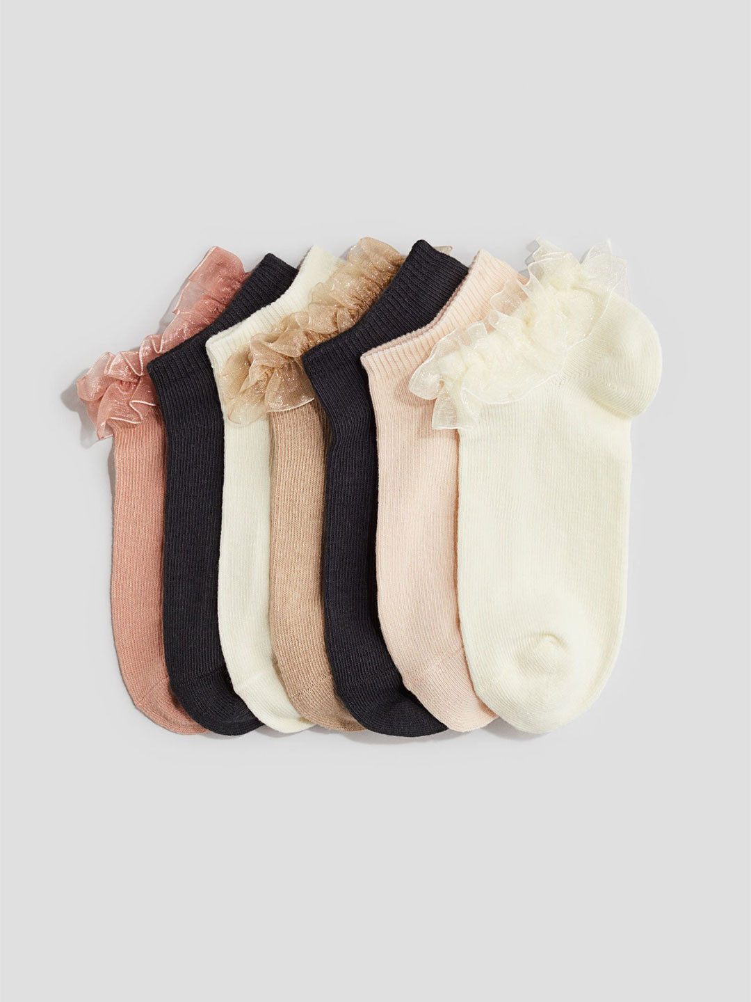 

H&M 7-Pack Trainer Socks, Yellow