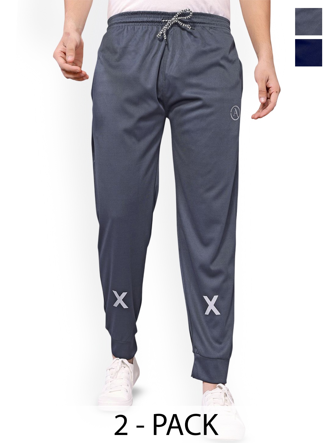 

Moda Rapido Men Pack Of 2 Mid Rise Joggers, Blue