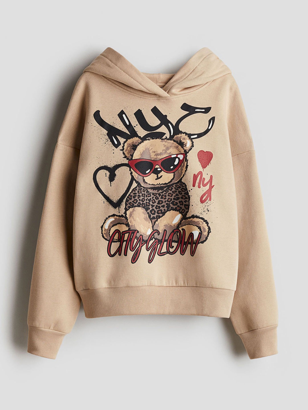 

H&M Girls Printed Hoodie, Beige
