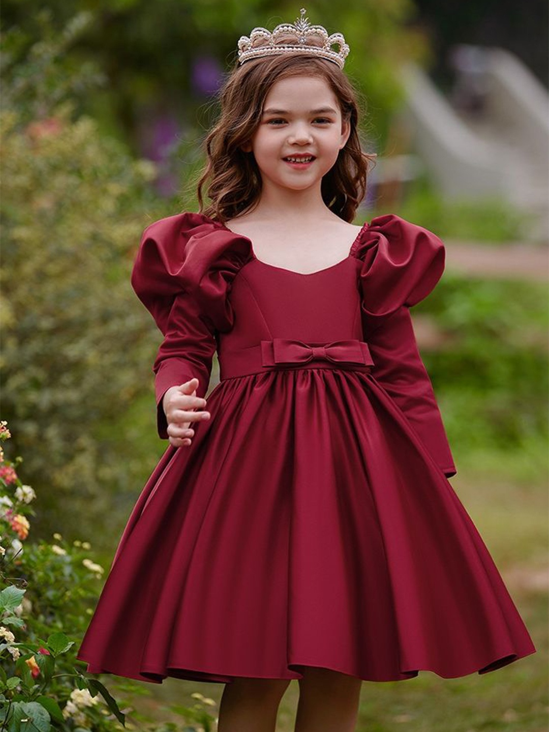 

LULU & SKY Girls Fit & Flare Dress, Red