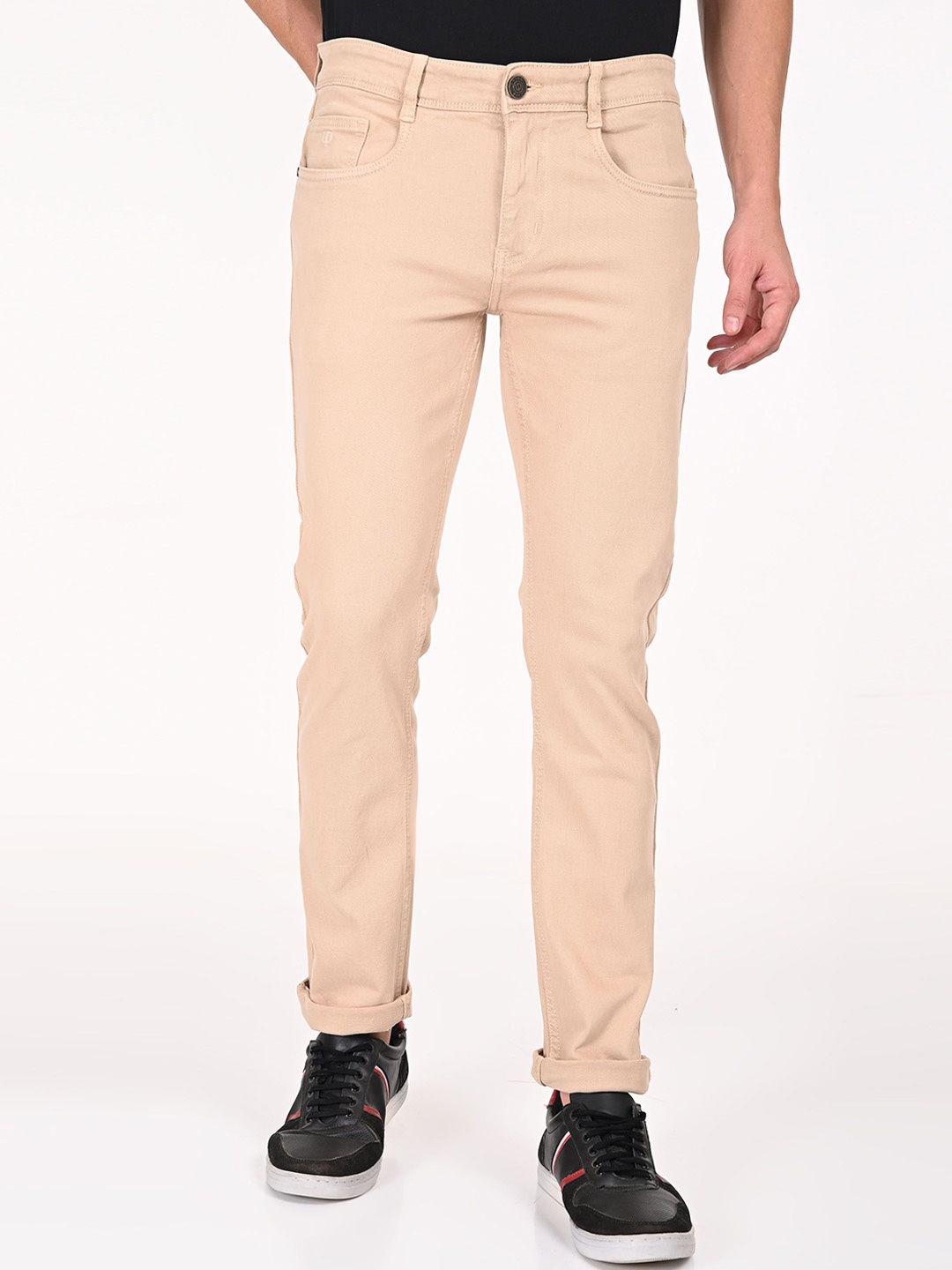 

URBAN POCHE Men Slim Fit Mid-Rise Stretchable Jeans, Beige