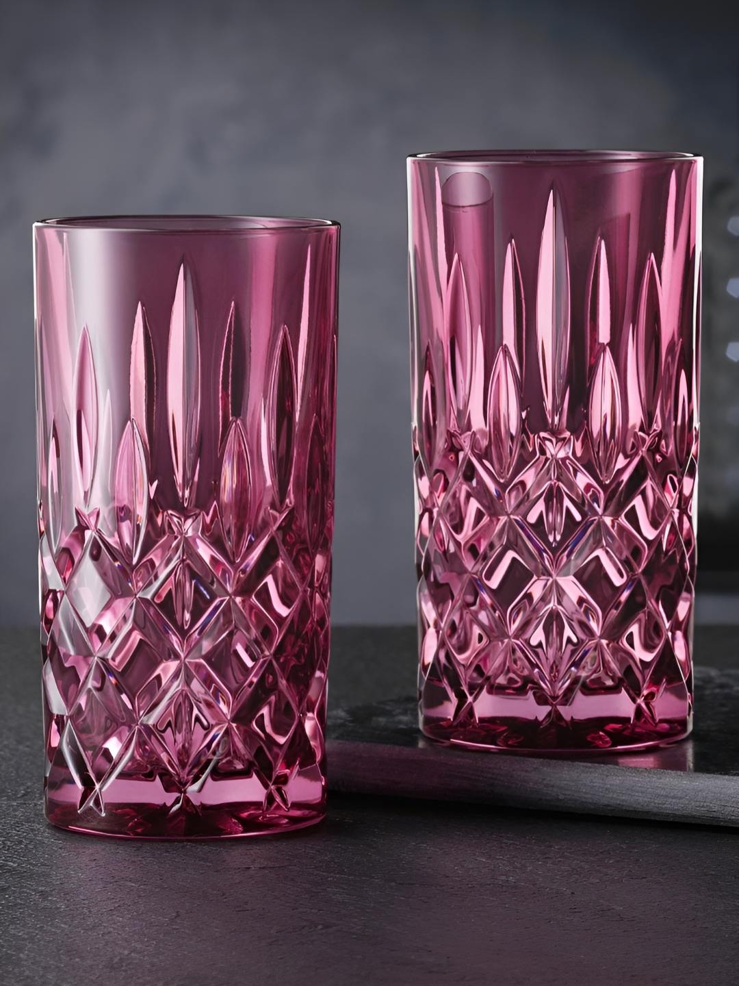 

Nachtmann Noblesse Pink 2 Pieces Textured Long Drink Cocktail Glass