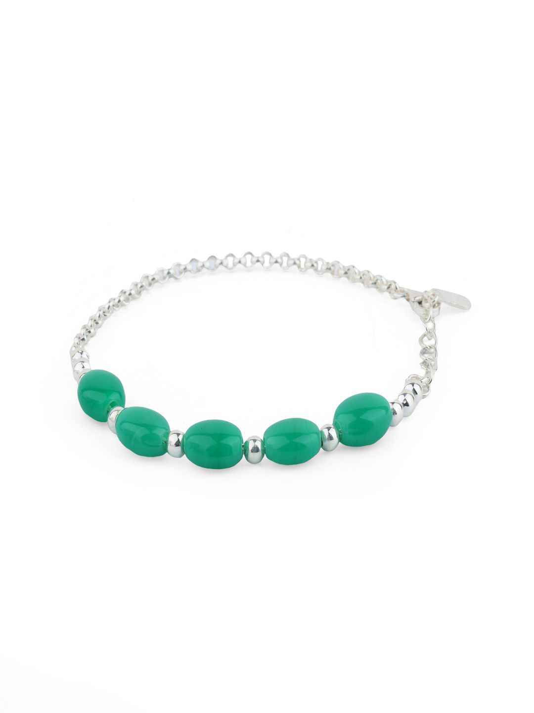 

Paavni Girls 925 Sterling Silver Rhodium-Plated Charm Bracelet