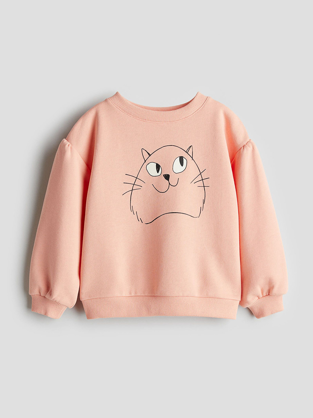 

H&M Printed Cotton Sweatshirt, Orange