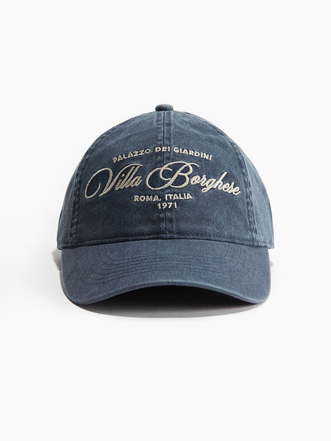 

H&M Embroidered-Motif Twill Cap, Blue