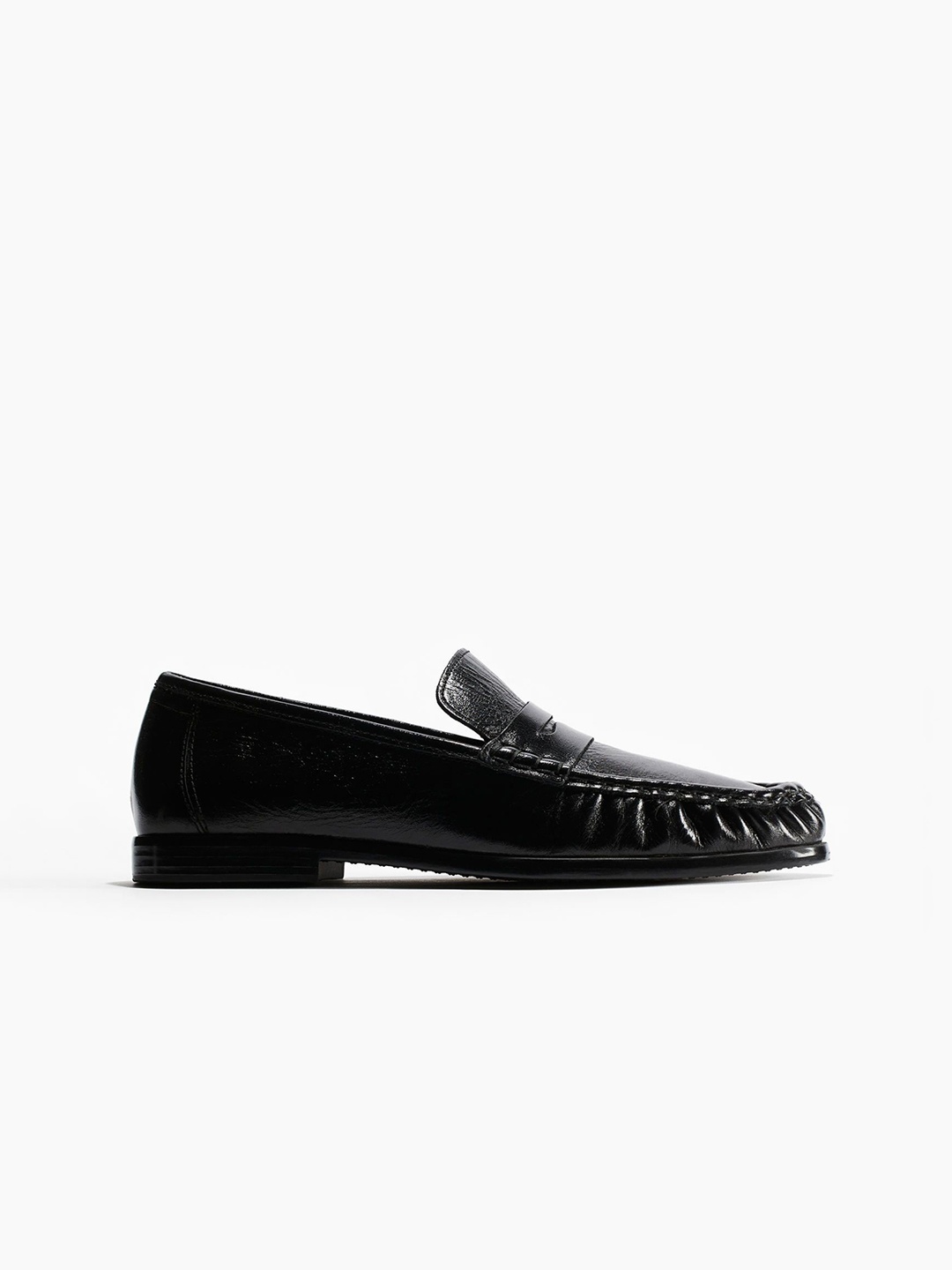 

H&M Leather Loafers, Black