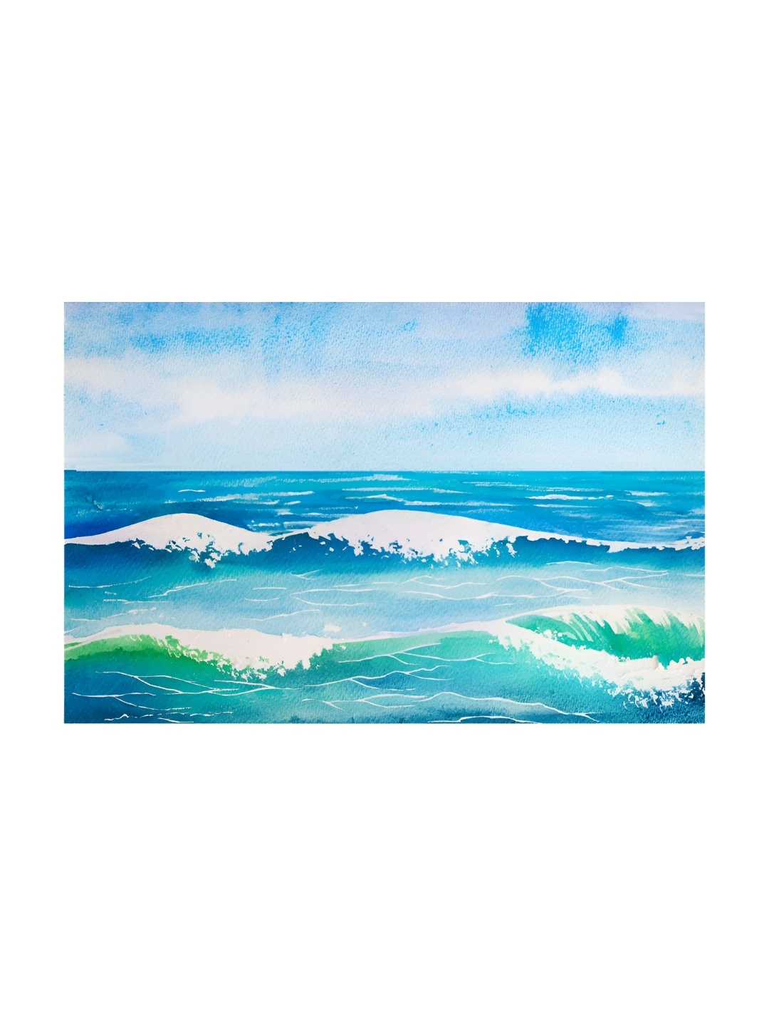 

Inephos Blue And White 1 Piece Printed Canvas Wall Art