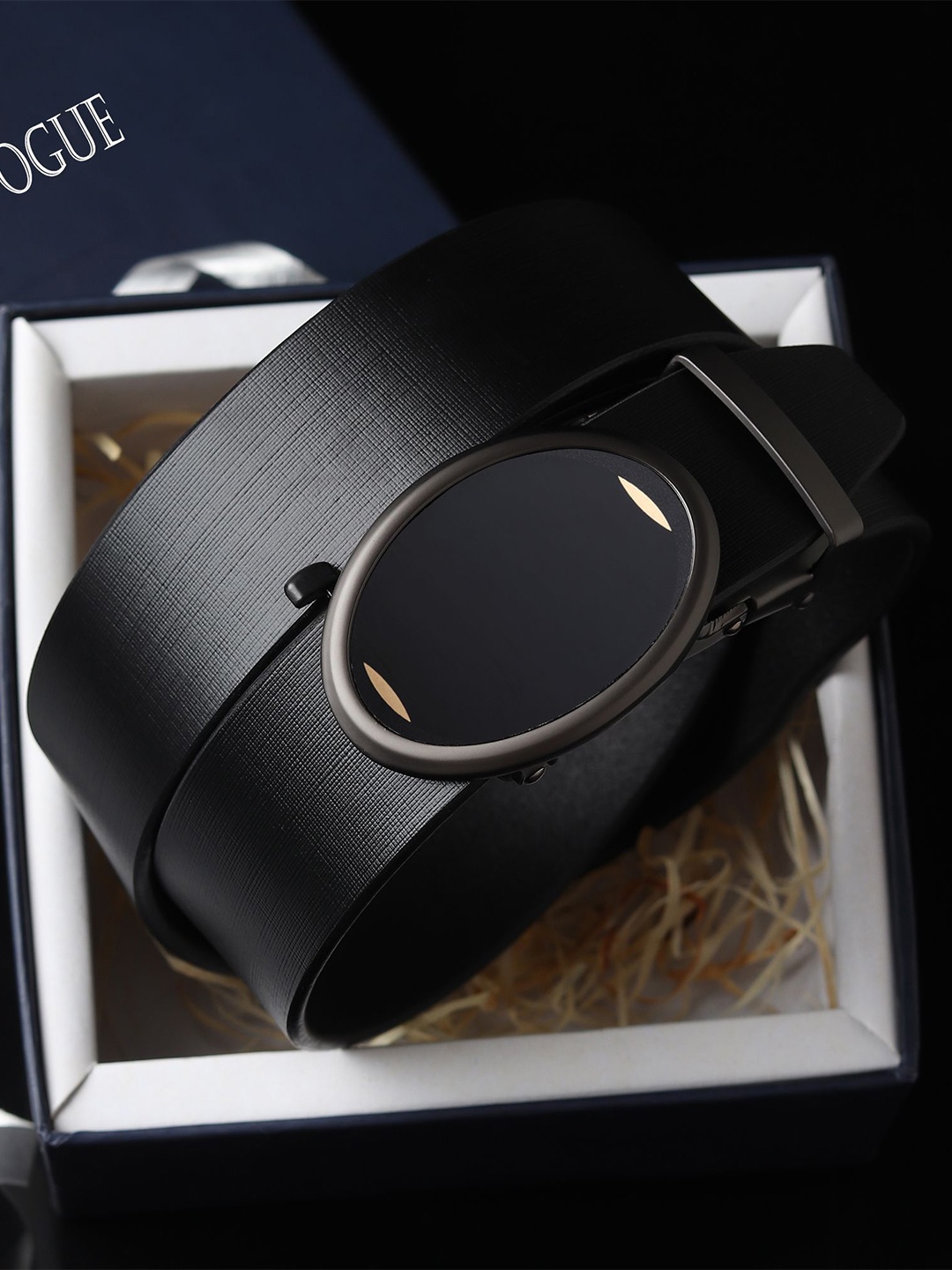 

Provogue Men Textured Leather Belt, Black
