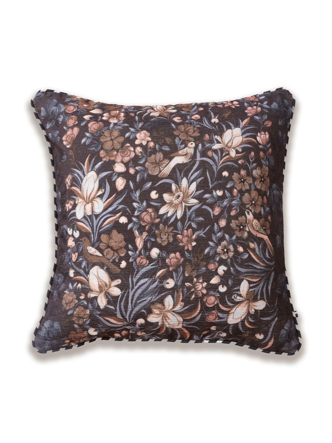 

ONSETHOMES Dastaan Brown And White Floral Printed Square Cushion Covers