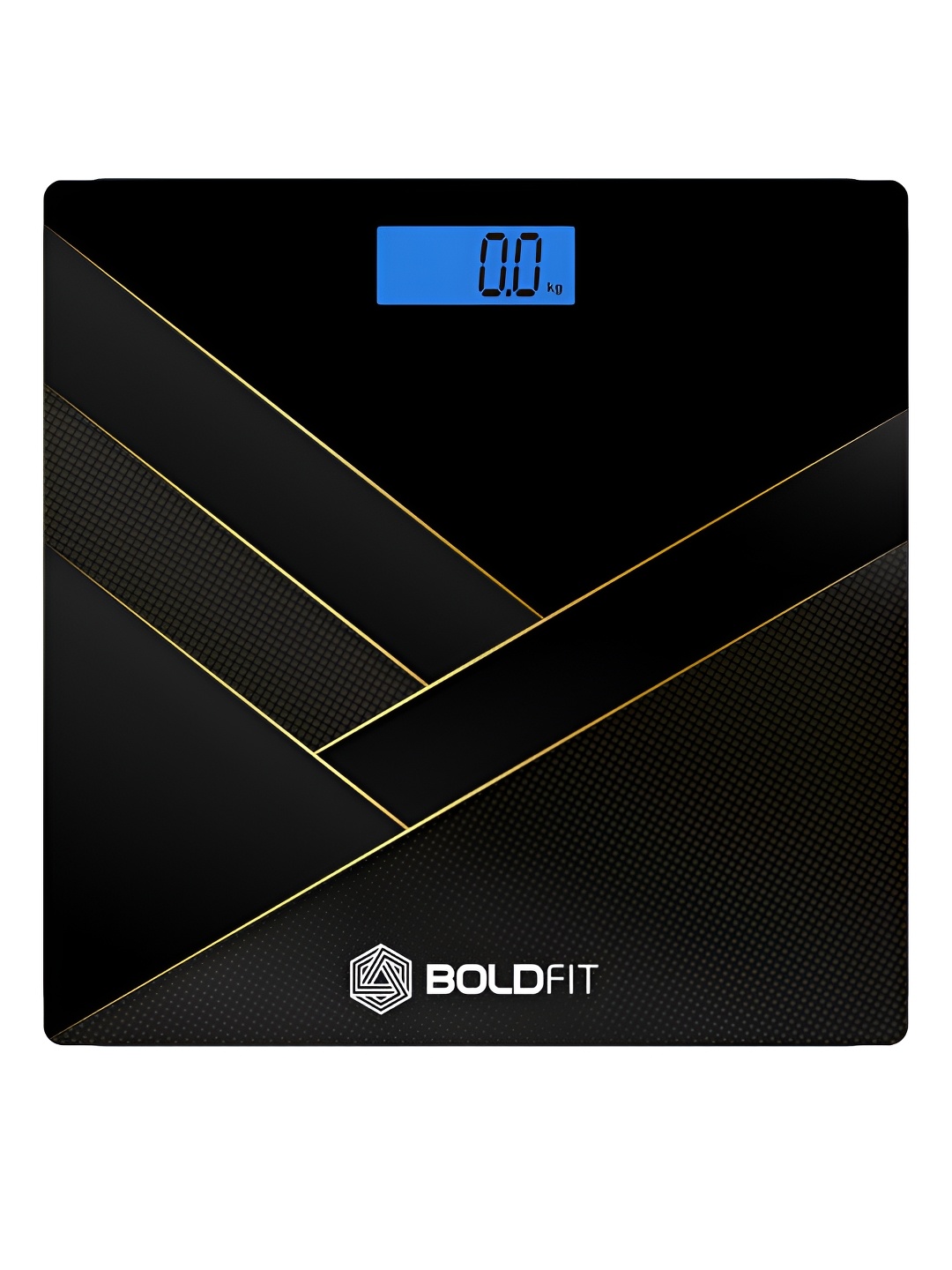 

BOLDFIT Prime Black & Blue Glass Square Anti-Skid Weighing Scale