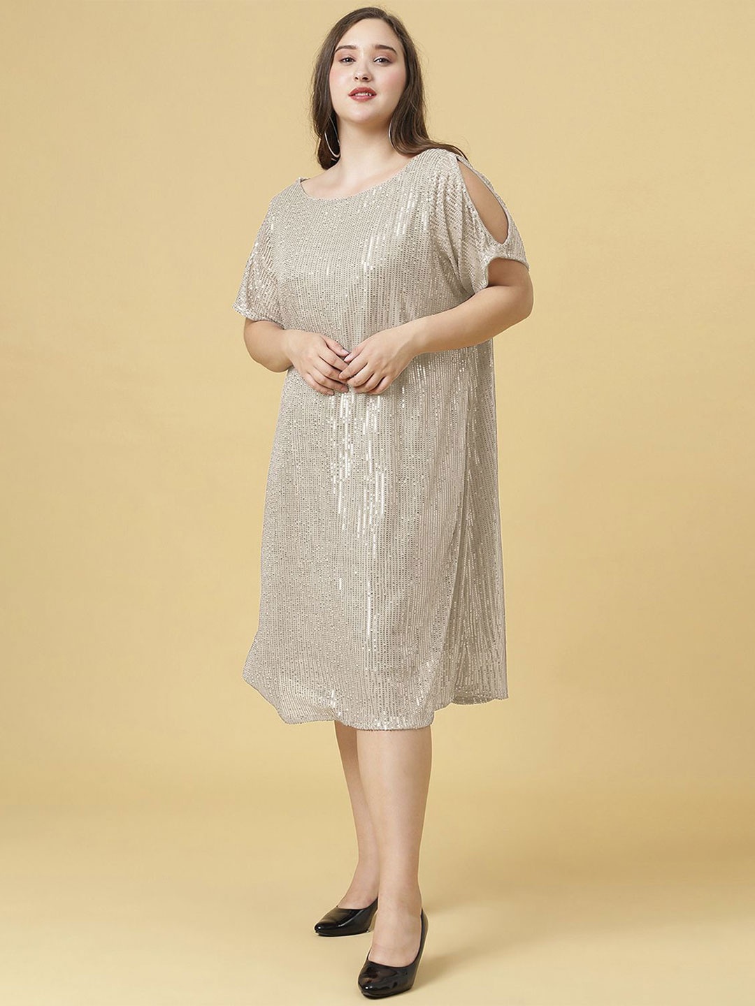 

Curvy Lane Women A-Line Dress, Off white