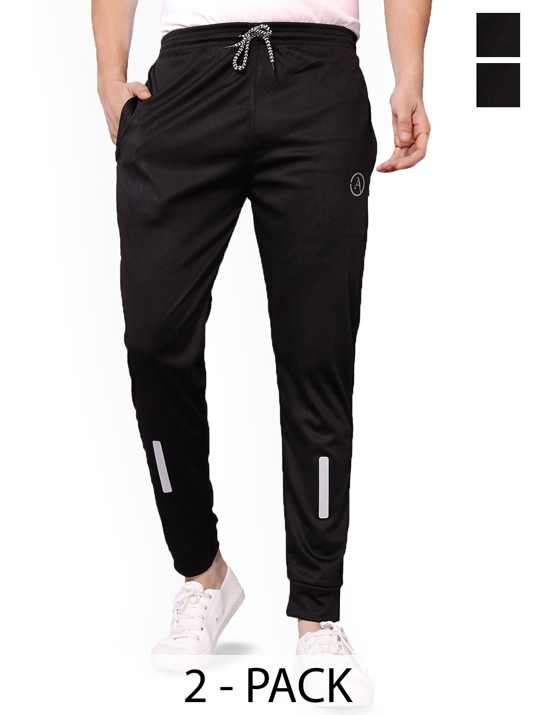 

Moda Rapido Men Pack Of 2 Mid Rise Joggers, Black