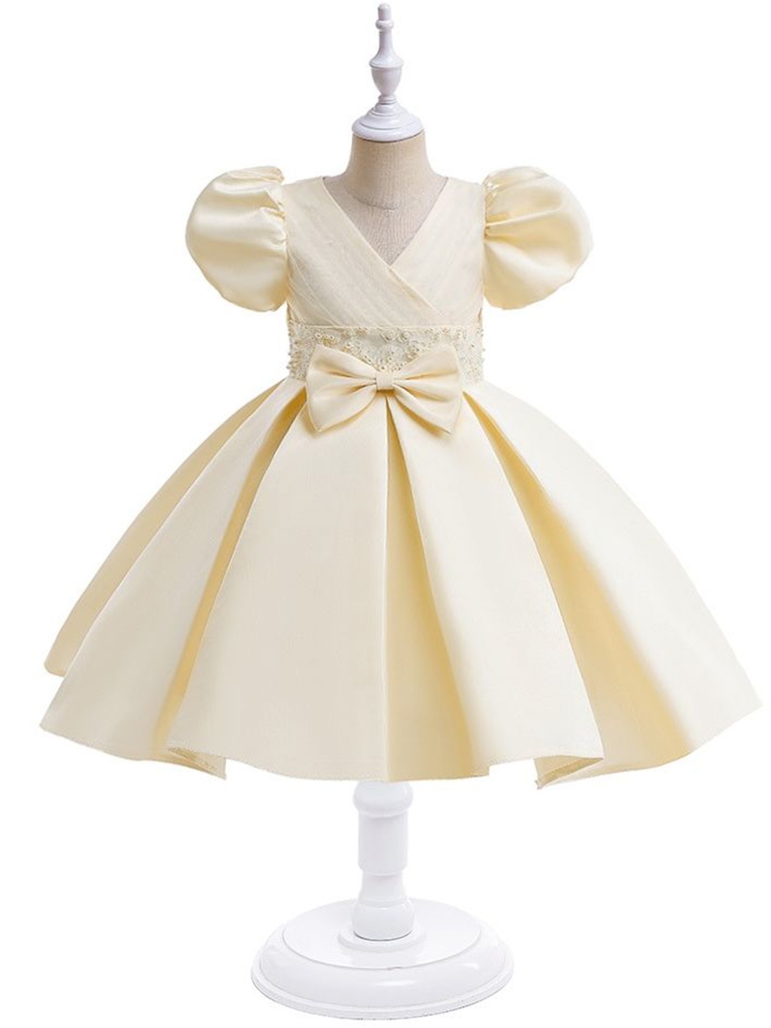 

LULU & SKY Girls Fit & Flare Dress With Bow Detail, Yellow