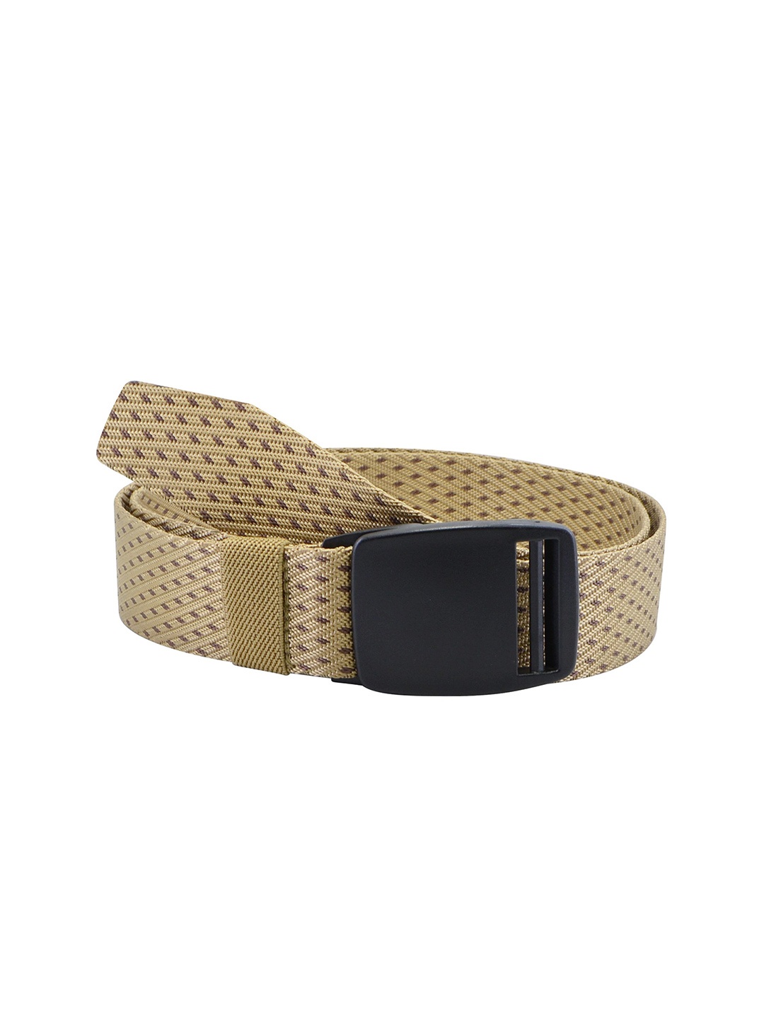 

Metronaut Men Textured Slider Buckle Belt, Cream