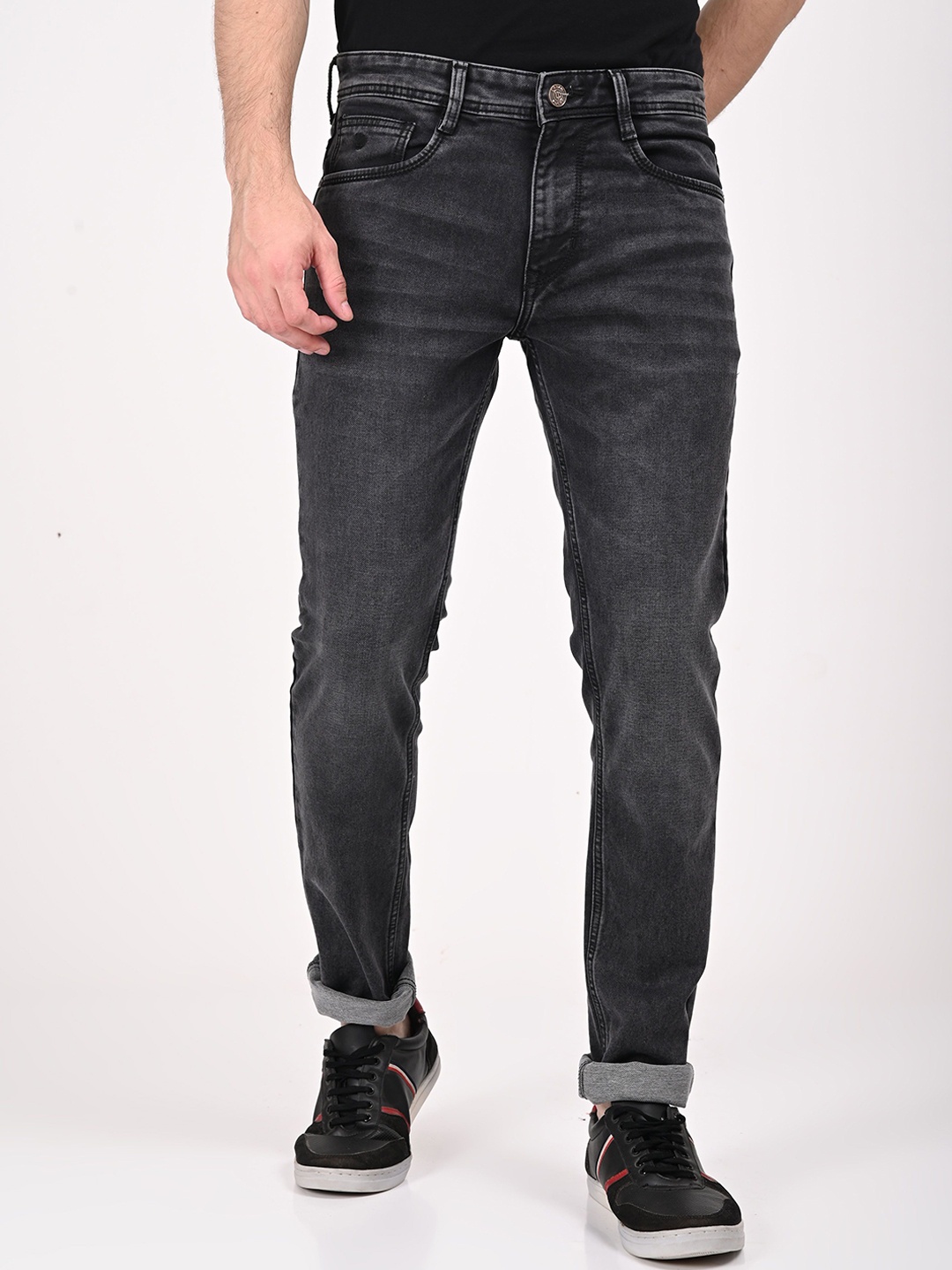 

URBAN POCHE Men Slim Fit Stretchable Denim Jeans, Black