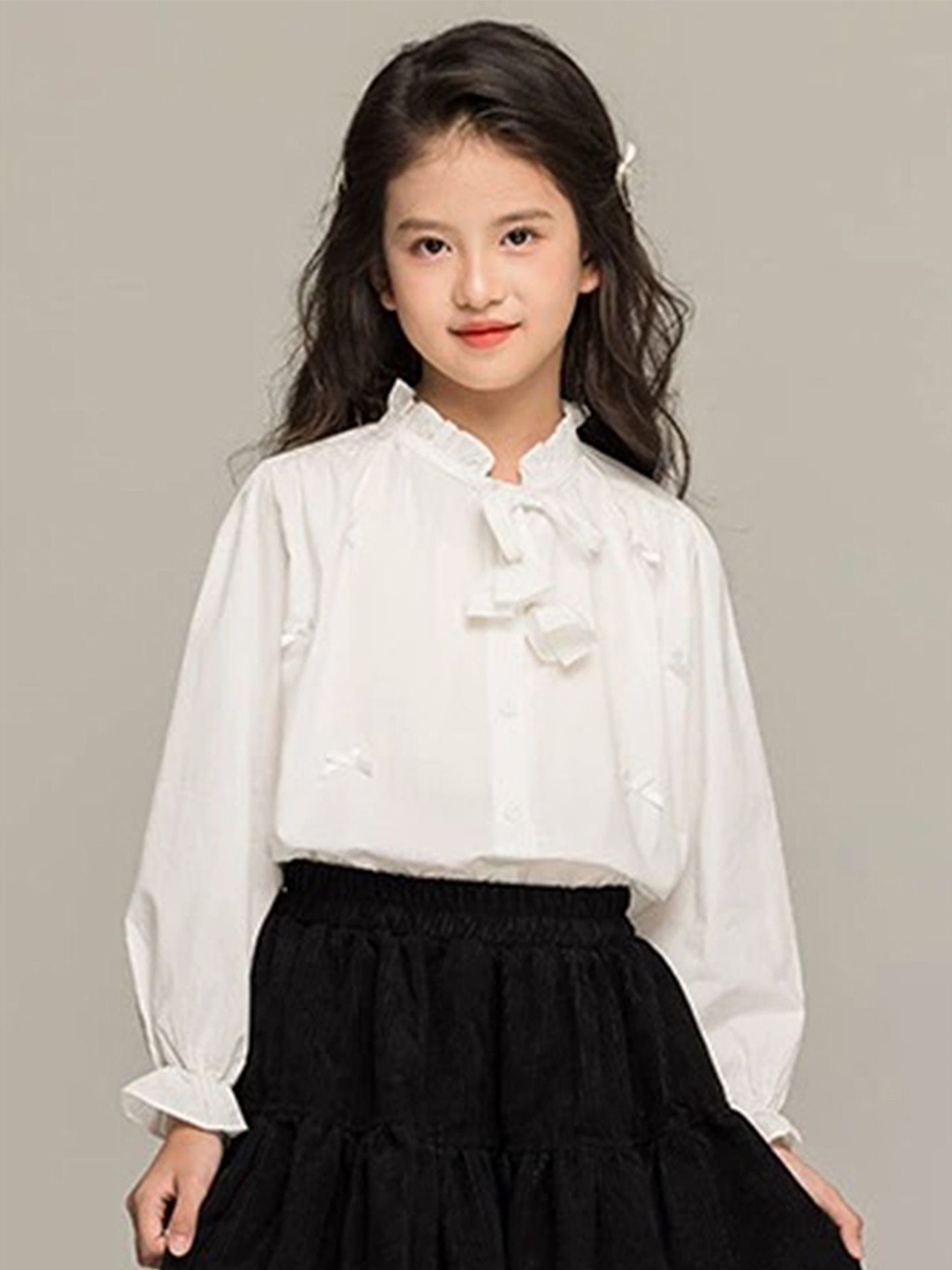 

LULU & SKY Girls Opaque Casual Shirt, White