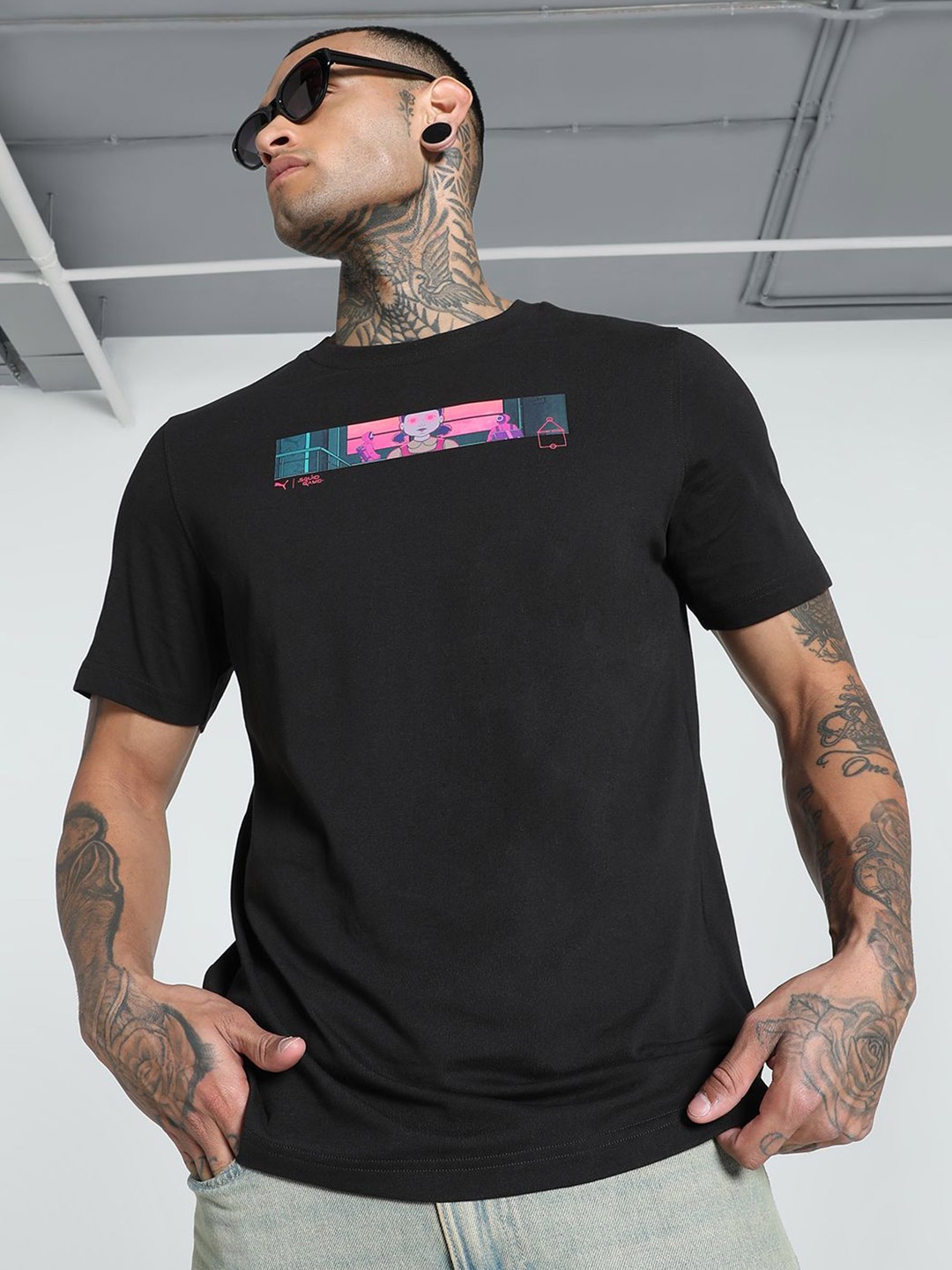 

Puma x Squid Game Graphic Printed Tee, Black