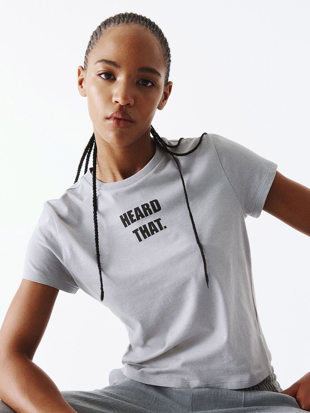 

H&M Printed T-shirt, Grey