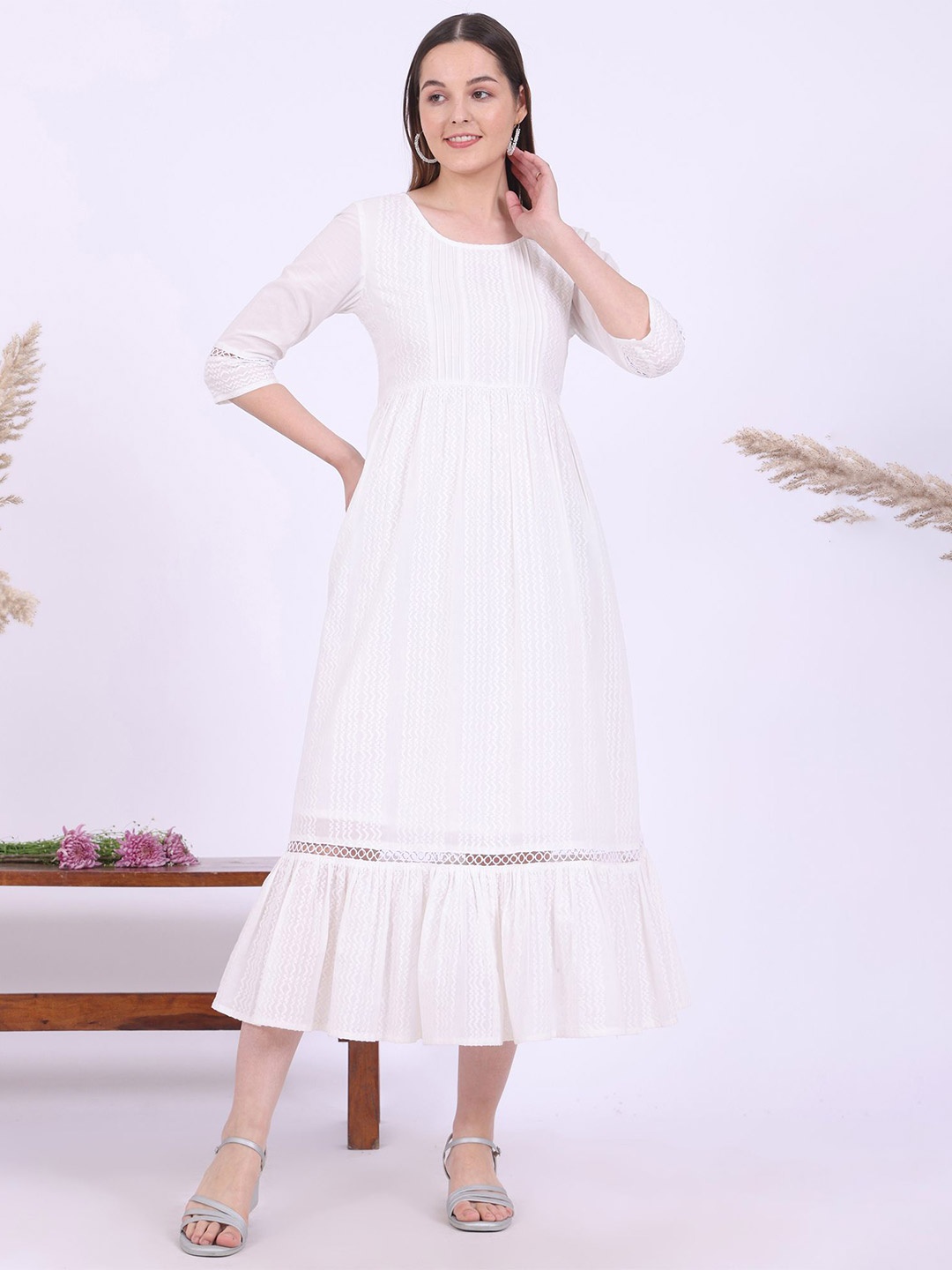 

AURELIA Fit & Flare Dress, White