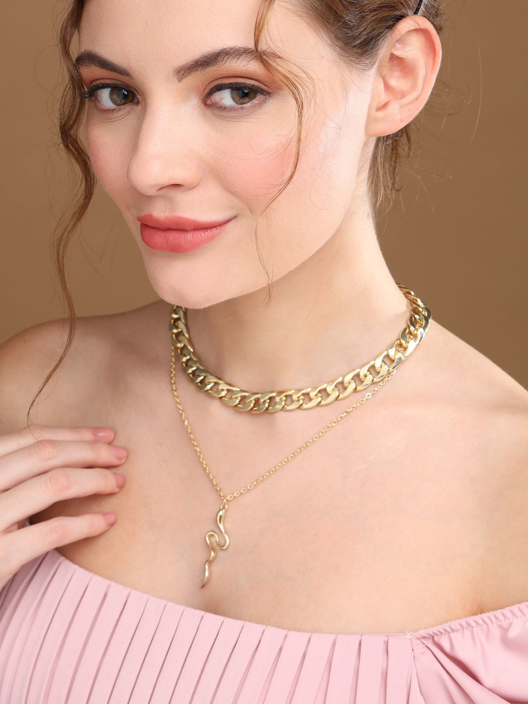 

Priyaasi Gold-Plated Layered Minimal Necklace