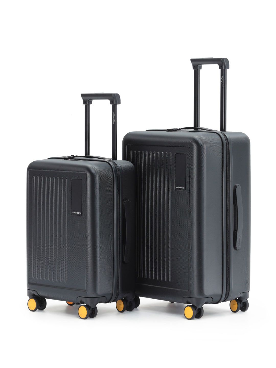 

MOKOBARA Set of 2 The Transit Hard Sided Luggage Trolley Bag, Black