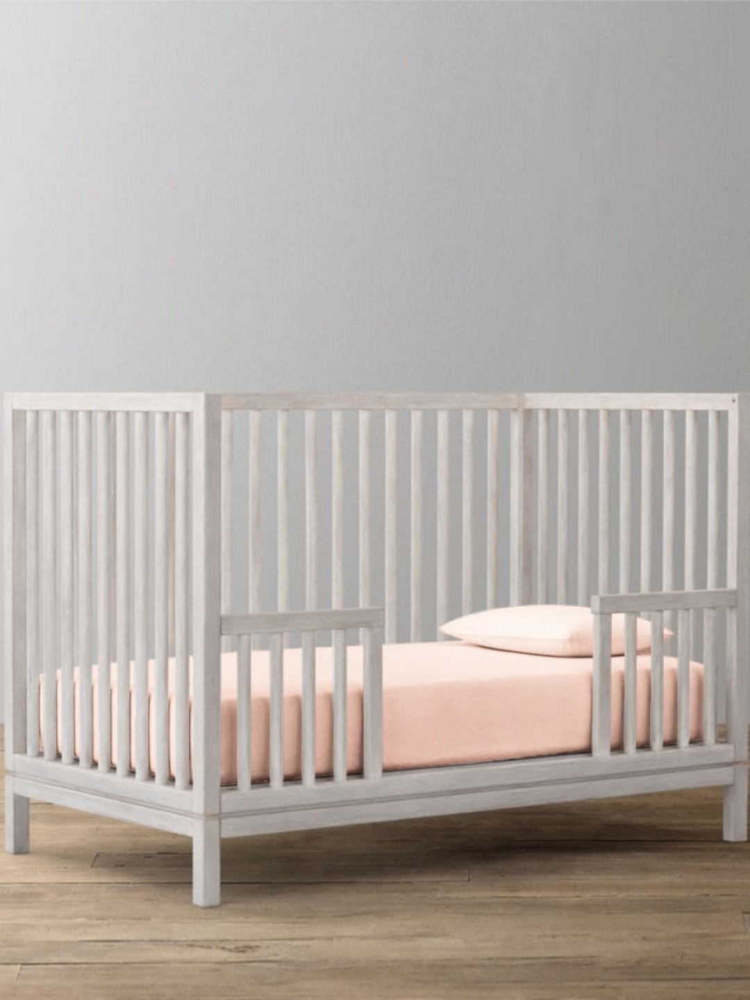 

THE BABY ATELIER Orange Striped Pure Cotton 300 TC Crib Bedsheet Set