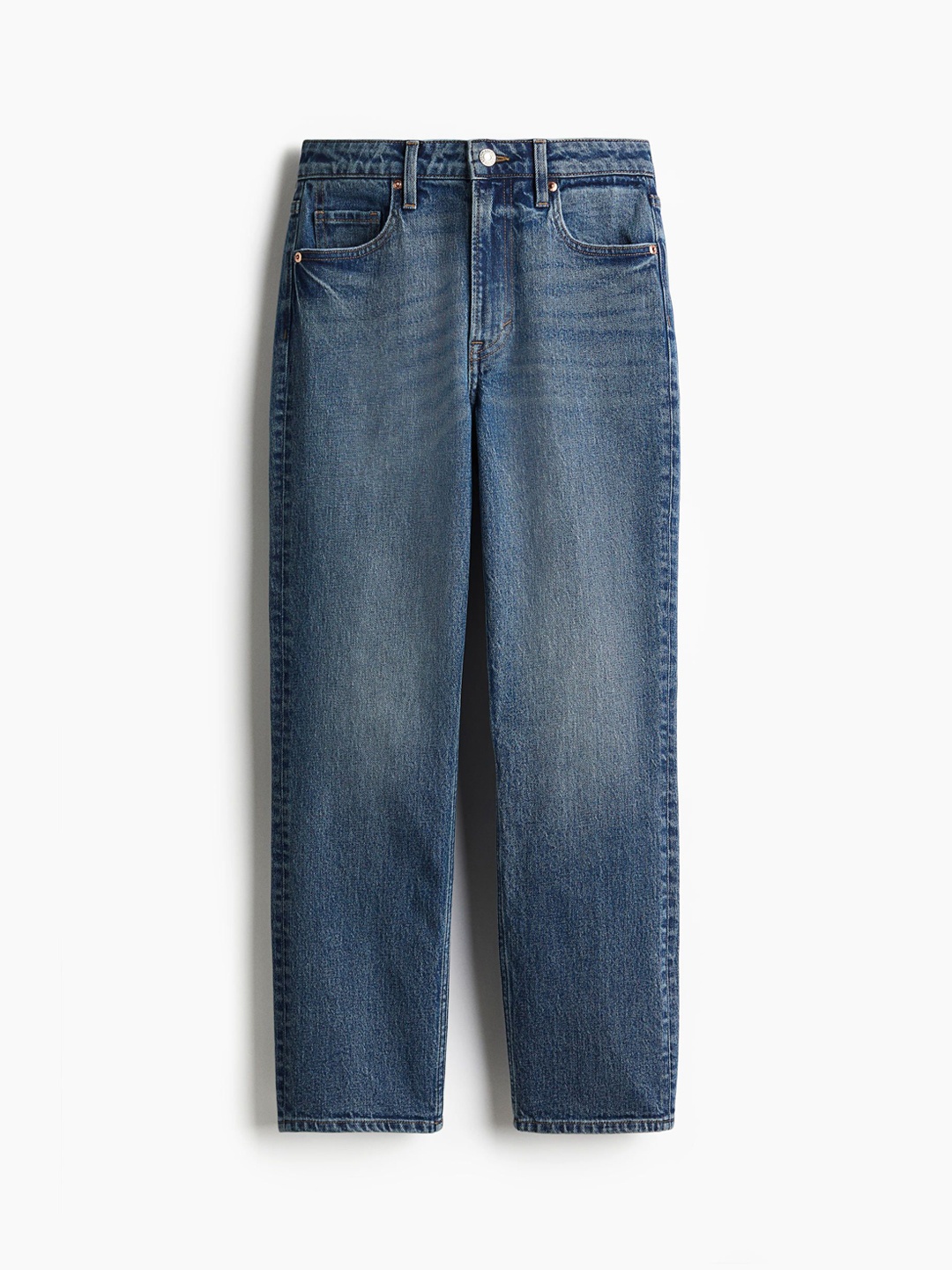 

H&M Slim Straight High Ankle Jeans, Blue