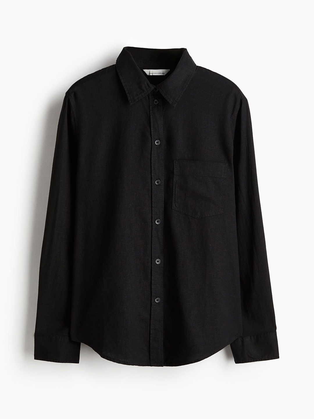 

H&M Linen-Blend Shirt, Black
