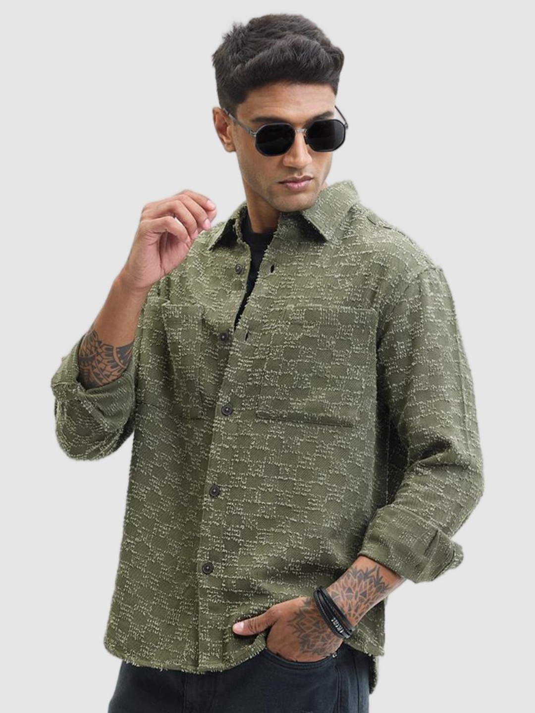 

Snitch Men Open Front Jacket, Olive