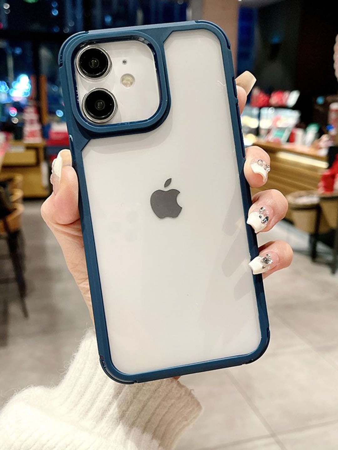 

Luxury Kase LK112 Acrylic Clear Hard Bumper iPhone 11 Back Case, Blue