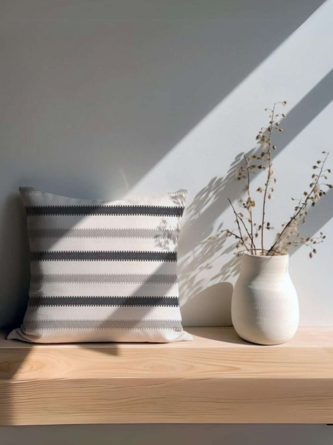 

Copper-Red Black & White Striped Square Cushion Covers